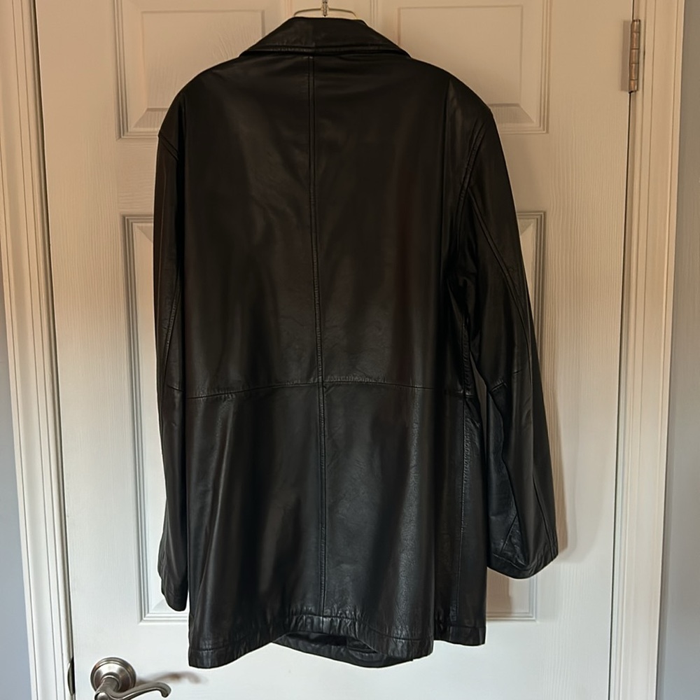 Black Double Breasted Leather Jacket. Excellent U… - image 4